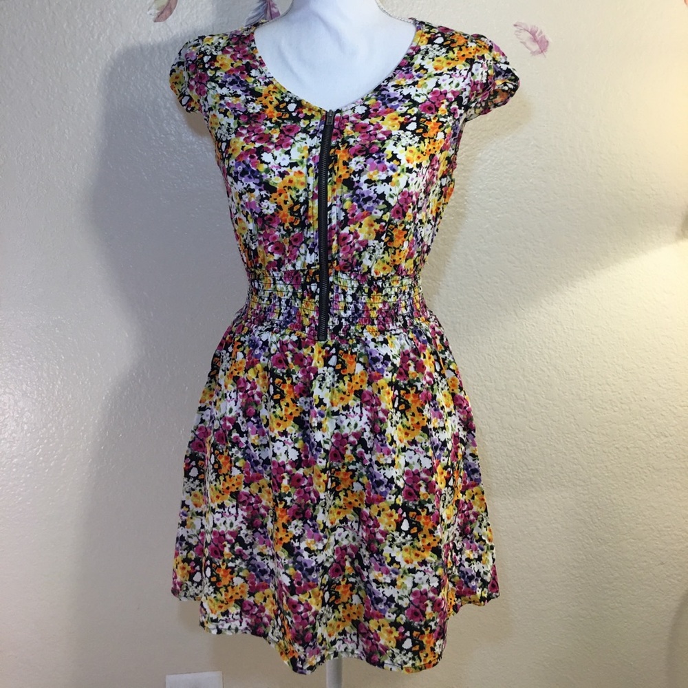 Floral mini dress.